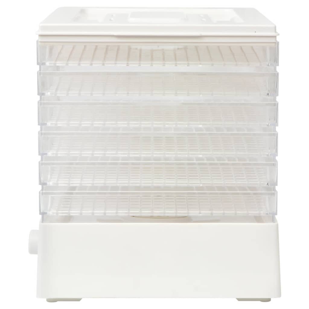 vidaXL Déshydrateur alimentaire avec 6 plateaux 250 W Blanc