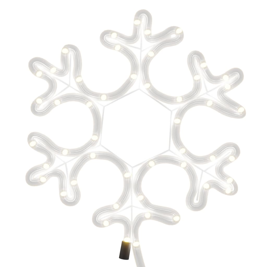 vidaXL Flocons de neige de Noël avec LED 3 pcs Blanc chaud 27x27 cm