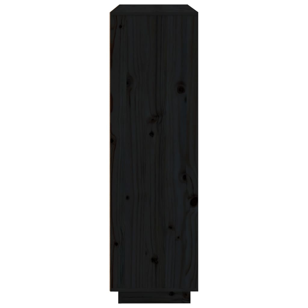 vidaXL Buffet Noir 110,5x35x117 cm Bois massif de pin
