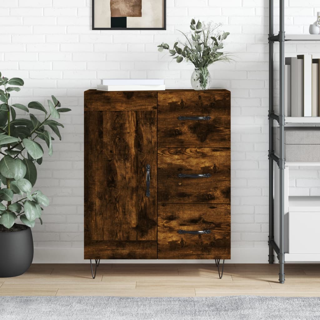 vidaXL Buffet chêne fumé 69,5x34x90 cm bois d'ingénierie