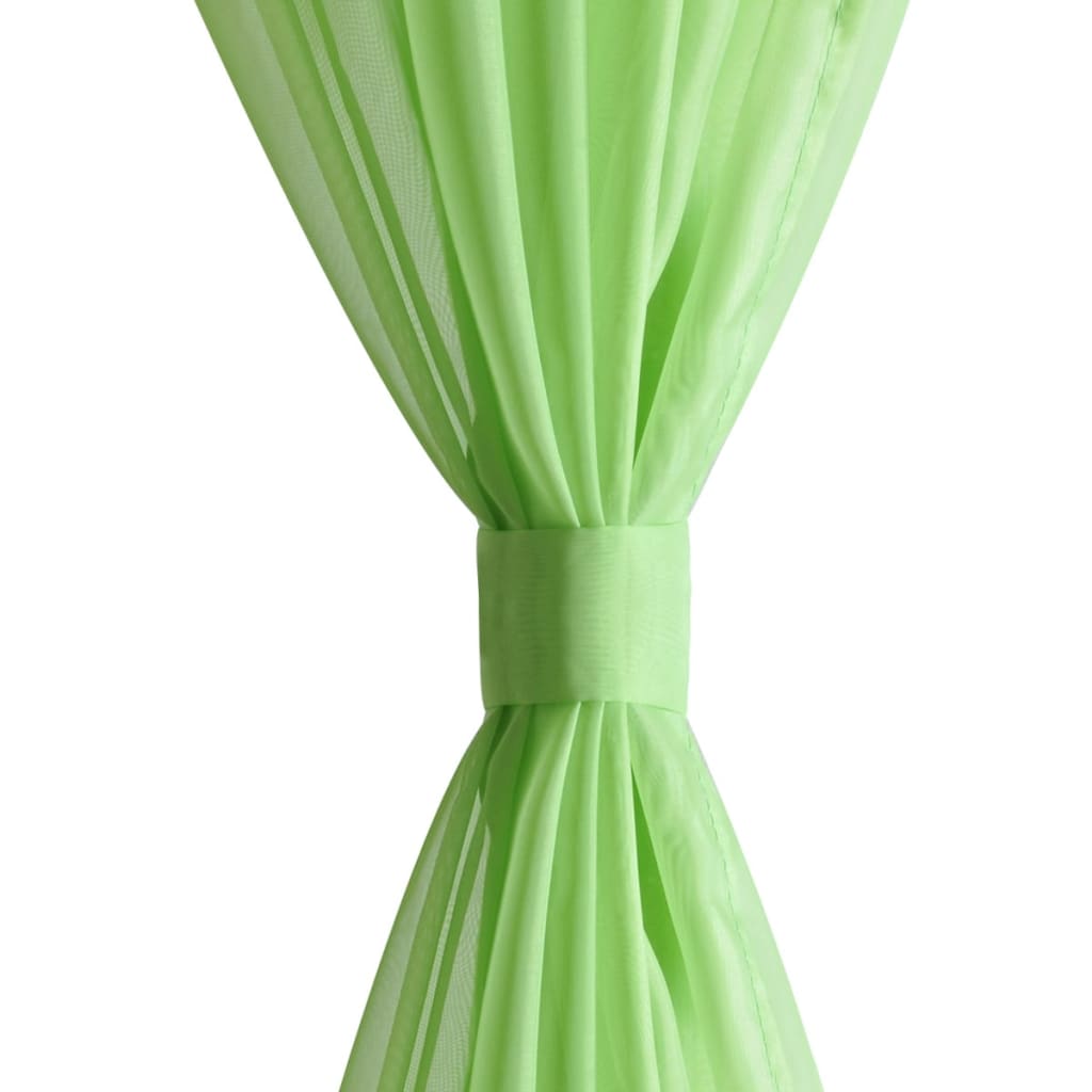 vidaXL Rideau fin Vert pomme 140x175 cm 2 pcs