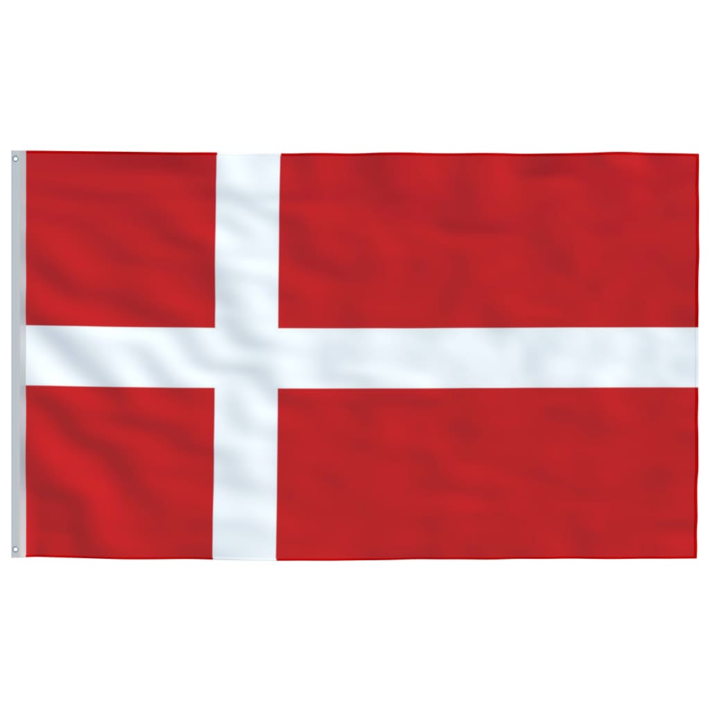 vidaXL Drapeau du Danemark et mât 5,55 m Aluminium