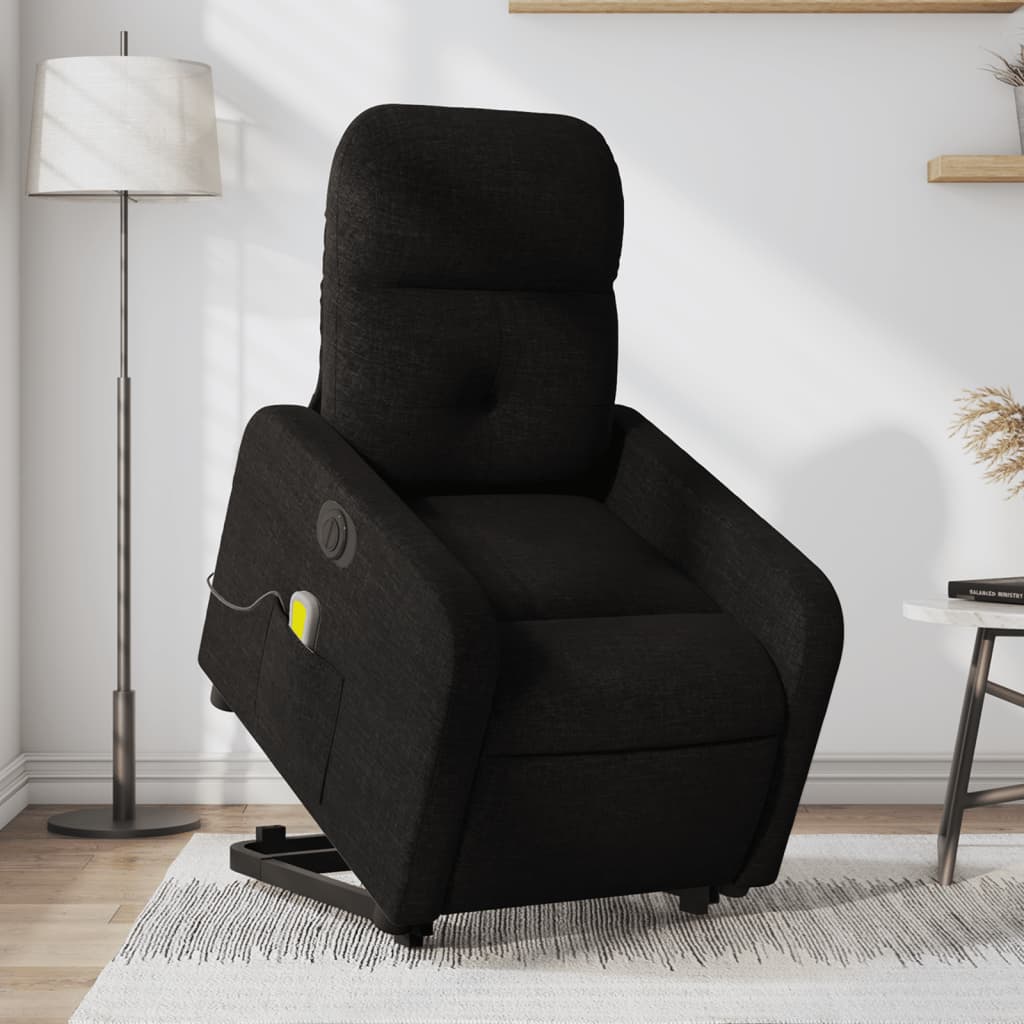 vidaXL Fauteuil inclinable de massage électrique Noir Tissu