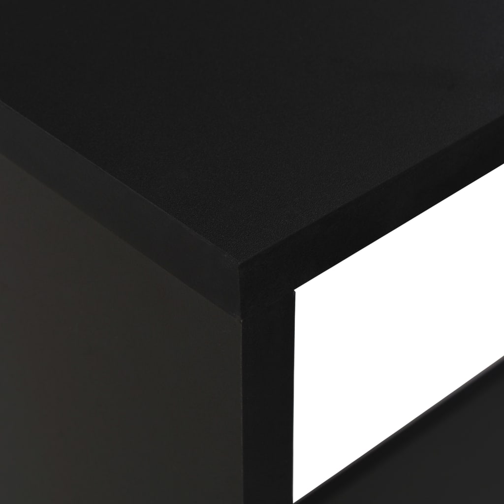 vidaXL Table de bar avec 2 dessus de table Noir 130 x 40 x 120 cm