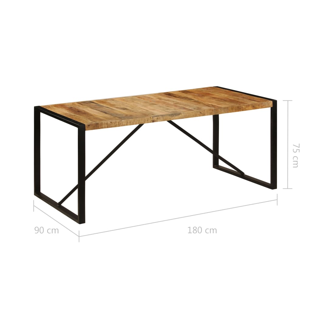 vidaXL Table de salle à manger Bois de manguier brut 180 cm