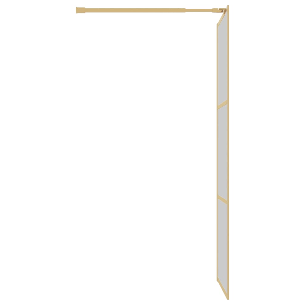 vidaXL Paroi de douche avec verre ESG transparent doré 80x195 cm