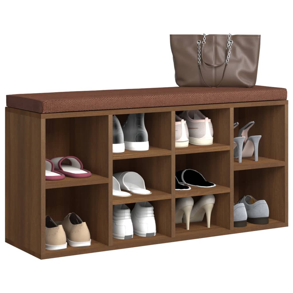 vidaXL Banc à chaussures Chêne marron 103x30x48 cm Bois d'ingénierie