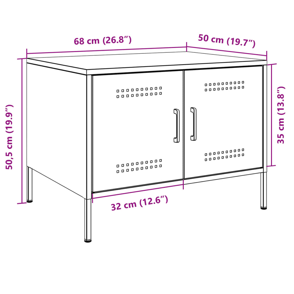 vidaXL Table basse rose 68x50x50,5 cm acier