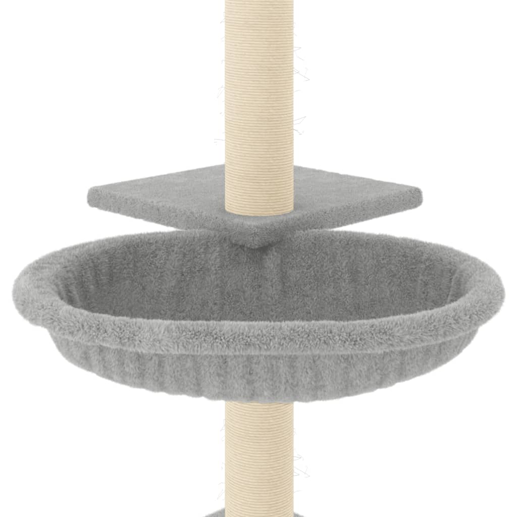 vidaXL Arbre à chat avec griffoirs en sisal gris clair 72 cm