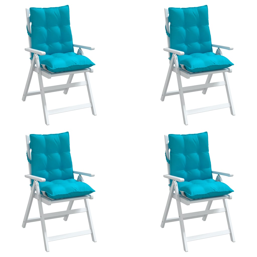 vidaXL Coussins de chaise à dossier bas lot de 4 turquoise