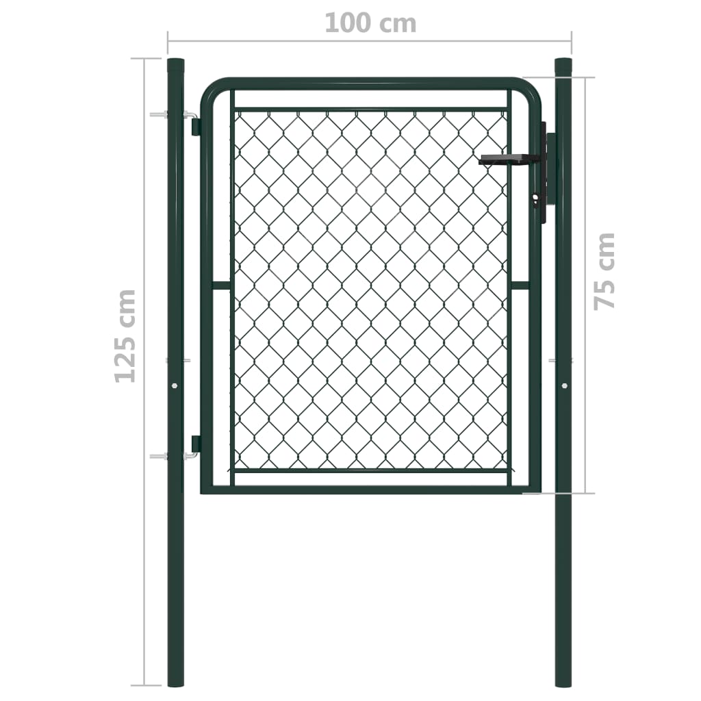 vidaXL Portillon Acier 100 x 75 cm Vert