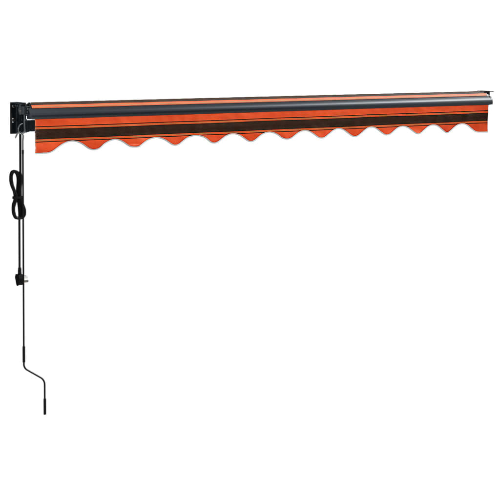 vidaXL Auvent rétractable automatique orange et marron 3x2,5 m