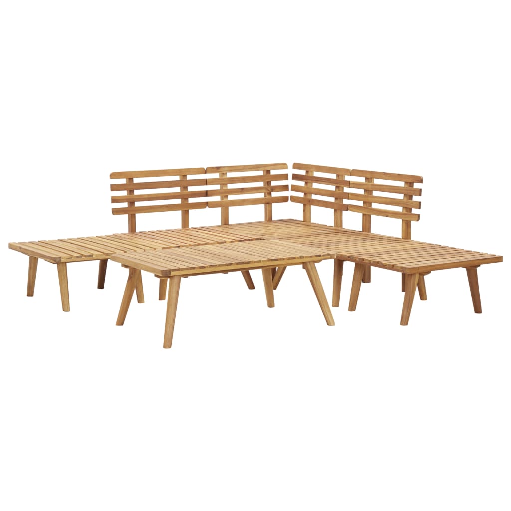 vidaXL Salon de jardin 6 pcs bois d'acacia solide