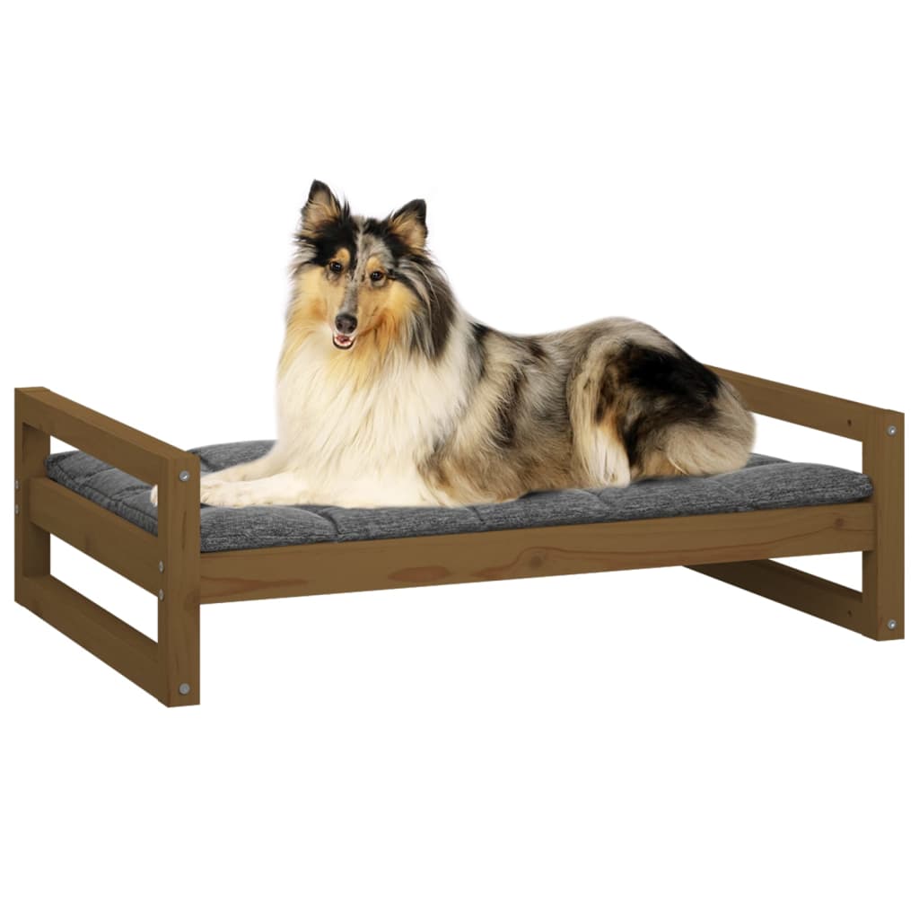 vidaXL Lit pour chien Marron miel 95,5x65,5x28 cm Bois de pin solide