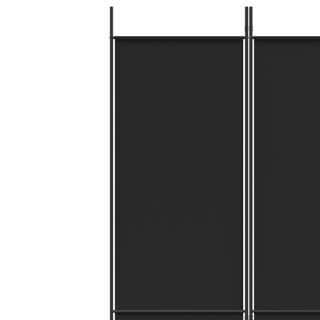 vidaXL Cloison de séparation 3 panneaux Noir 150x220 cm Tissu
