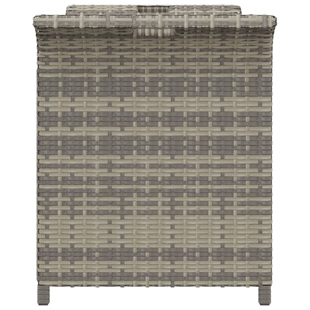 vidaXL Banc de jardin avec coussin gris 116x46x57 cm résine tressée