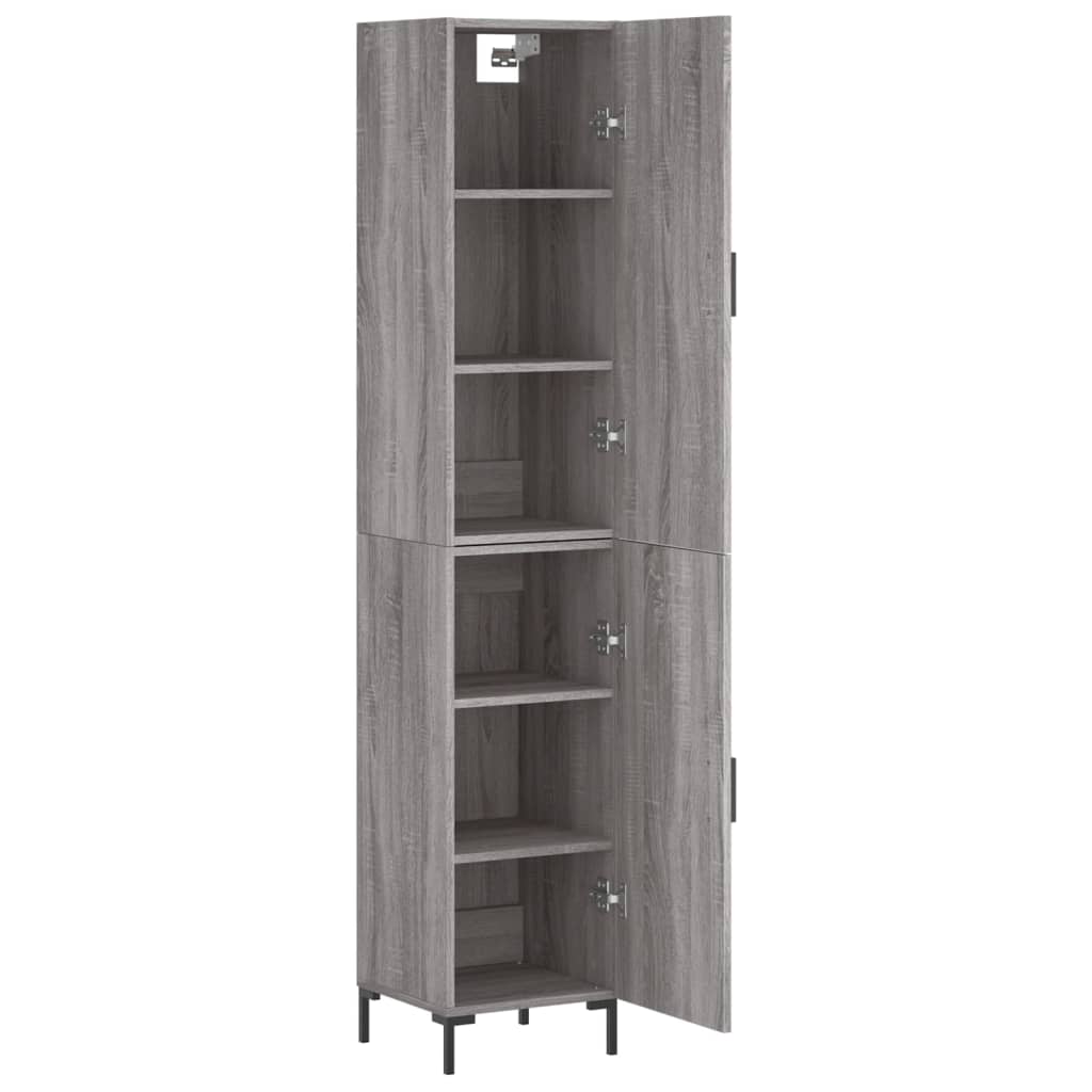 vidaXL Buffet haut Sonoma gris 34,5x34x180 cm Bois d'ingénierie