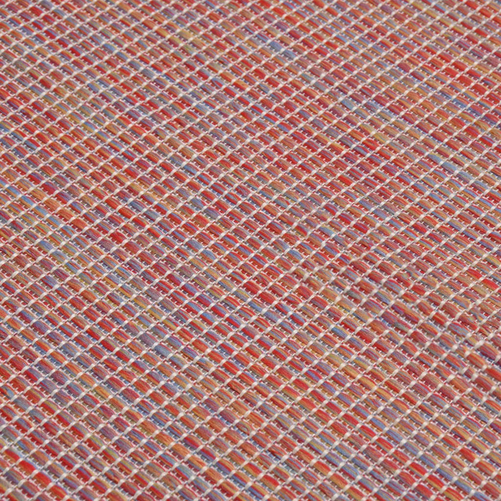 vidaXL Tapis à tissage plat d'extérieur 80x150 cm Rouge