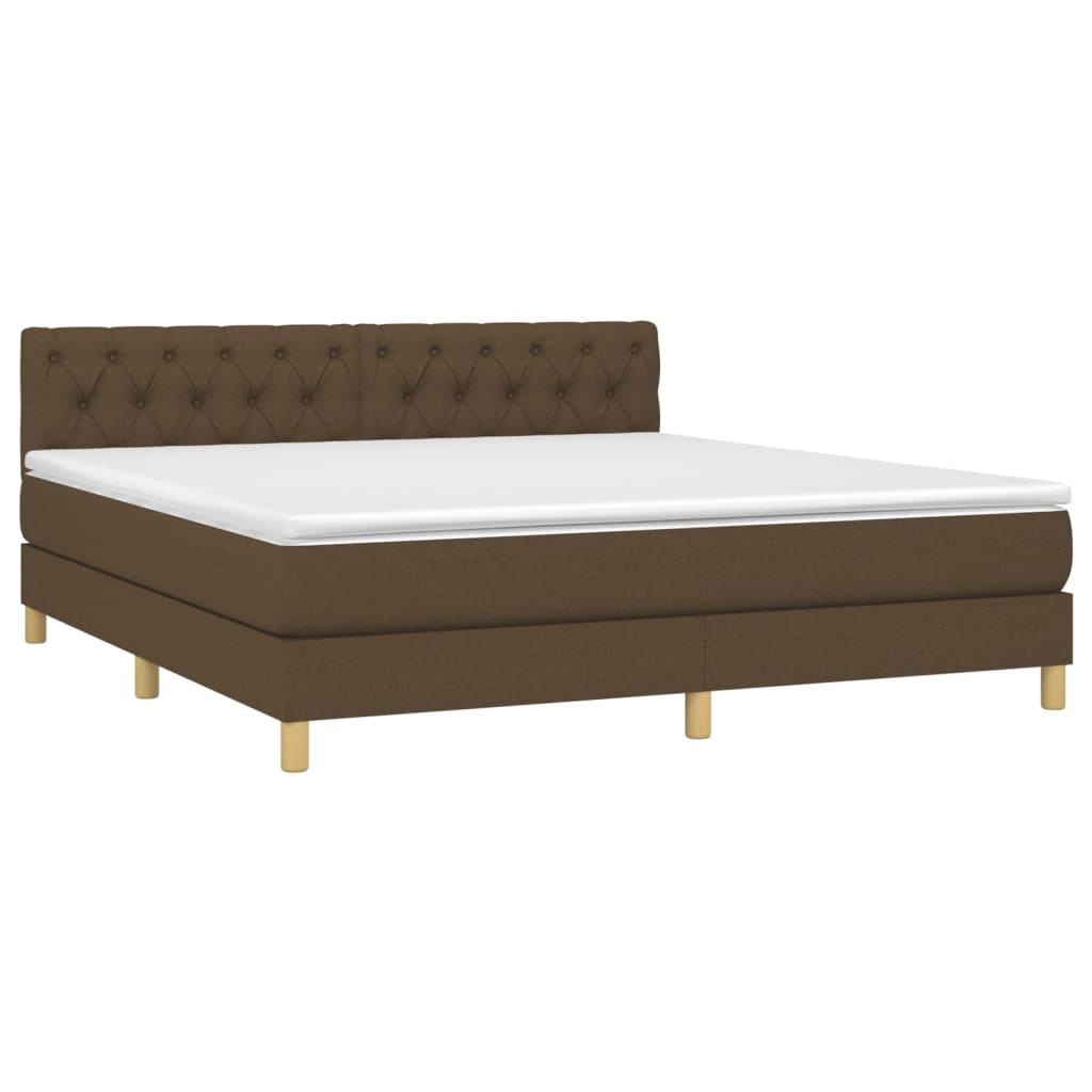 vidaXL Sommier à lattes de lit matelas et LED Marron foncé 160x200 cm