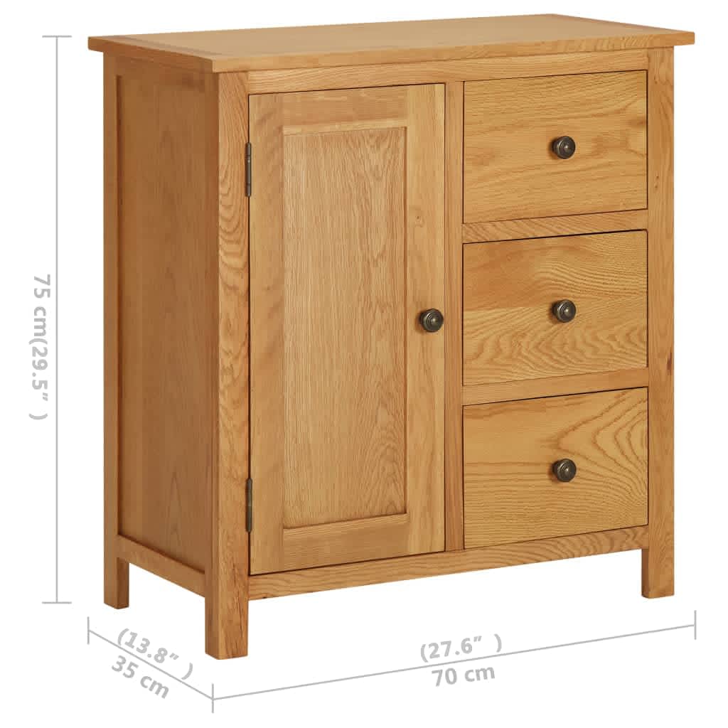 vidaXL Armoire 70x35x75 cm Bois de chêne massif