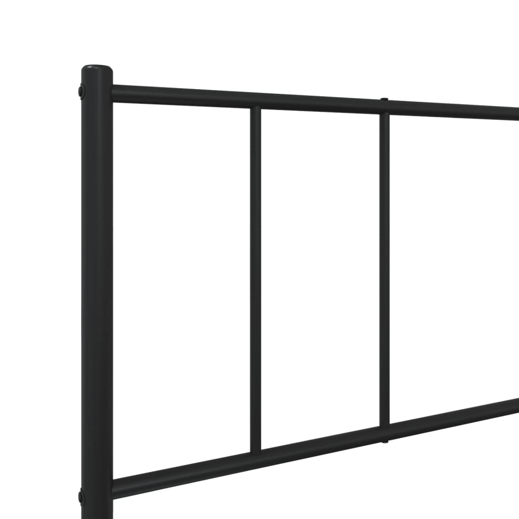 vidaXL Cadre de lit métal sans matelas avec tête de lit noir 100x190cm