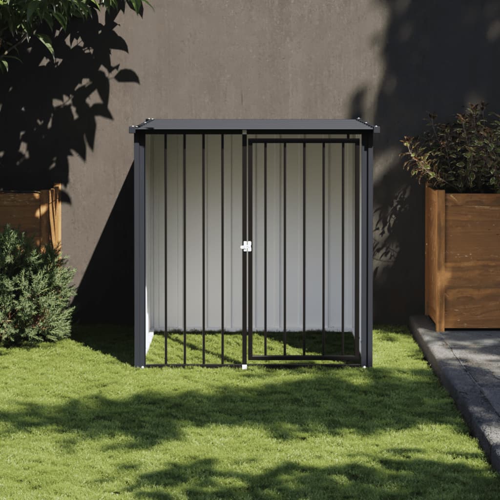 vidaXL Niche pour chien avec toit noir 110x103x109 cm acier galvanisé