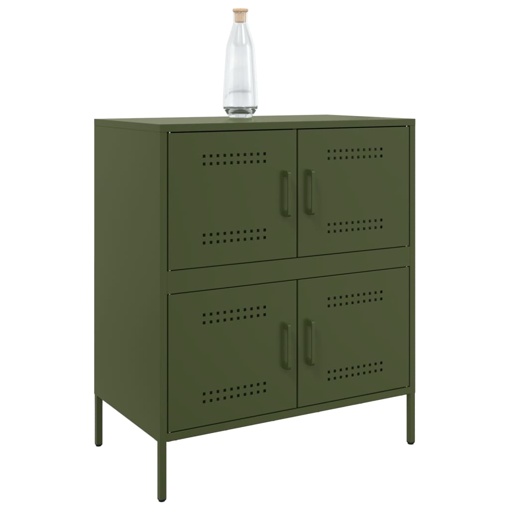 vidaXL Buffet vert olive 68x39x79 cm acier