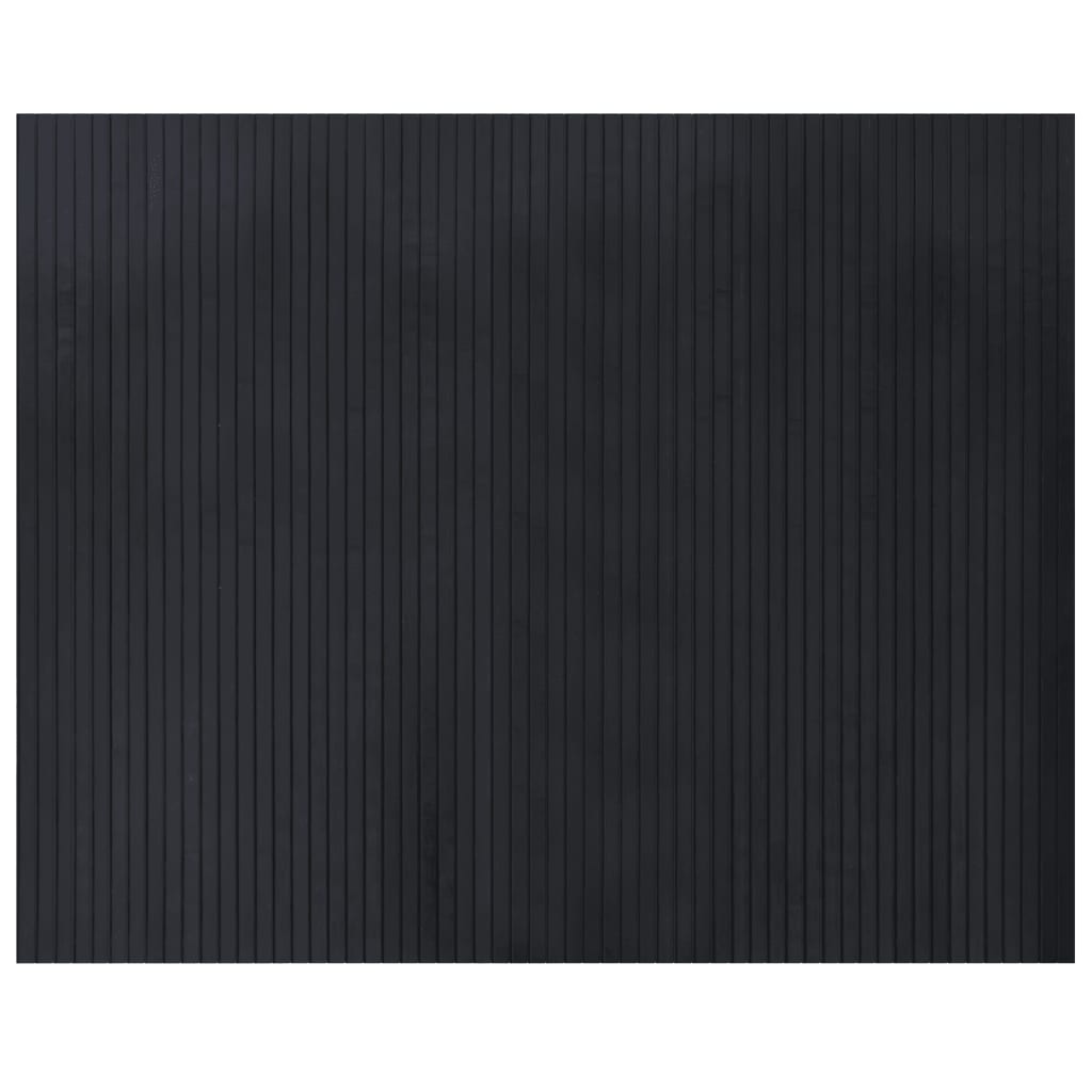 vidaXL Tapis rectangulaire noir 80x100 cm bambou