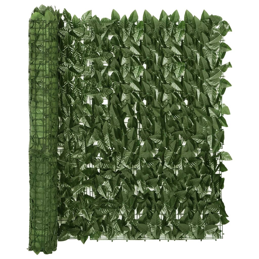vidaXL Écran de balcon avec feuilles vert foncé 400x100 cm