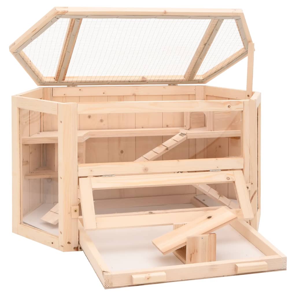 vidaXL Cage à hamster 80x40x43 cm bois massif de sapin