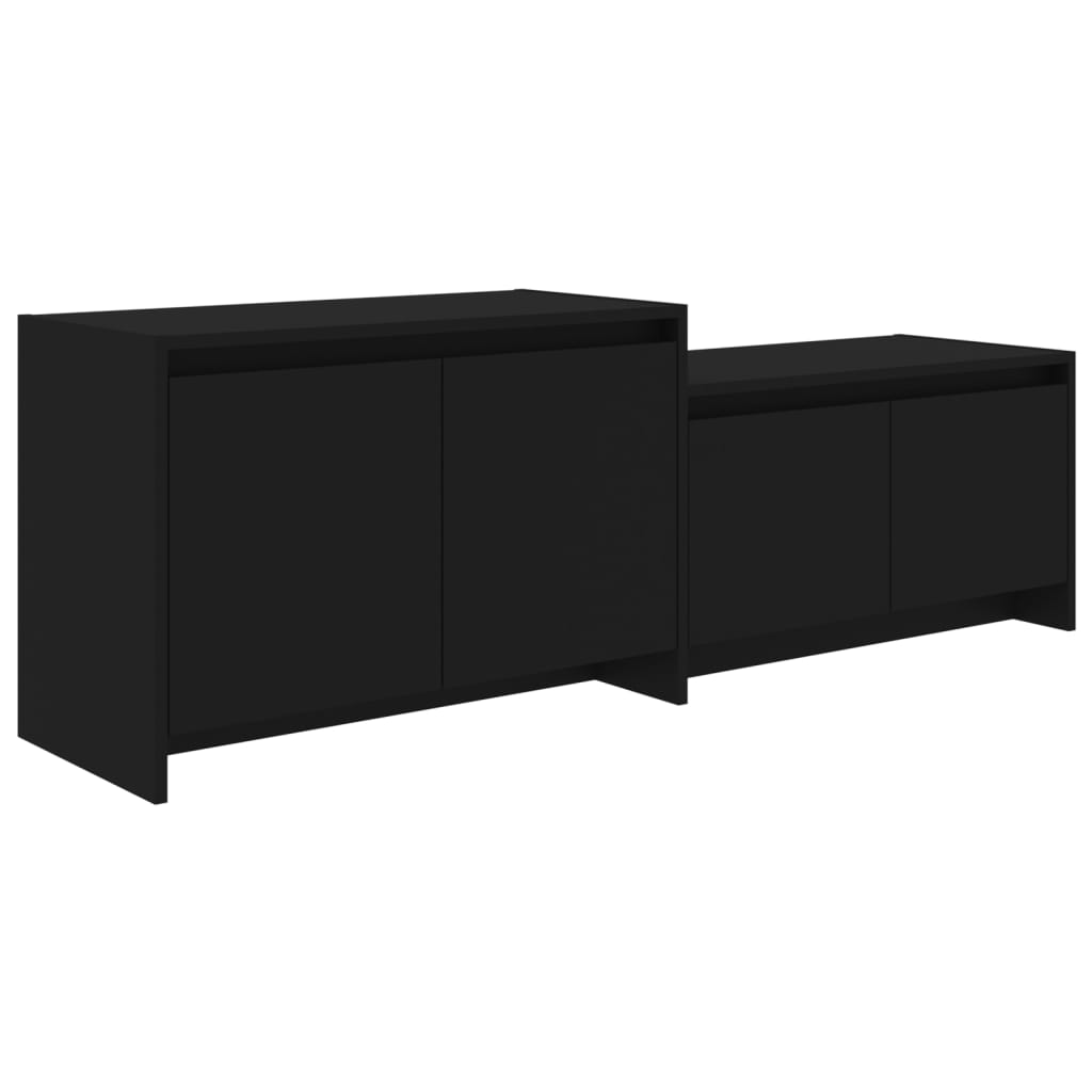 vidaXL Meuble TV Noir 146,5x35x50 cm Bois d'ingénierie