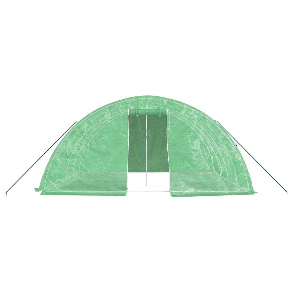 vidaXL Serre avec cadre en acier vert 20 m² 5x4x2,3 m