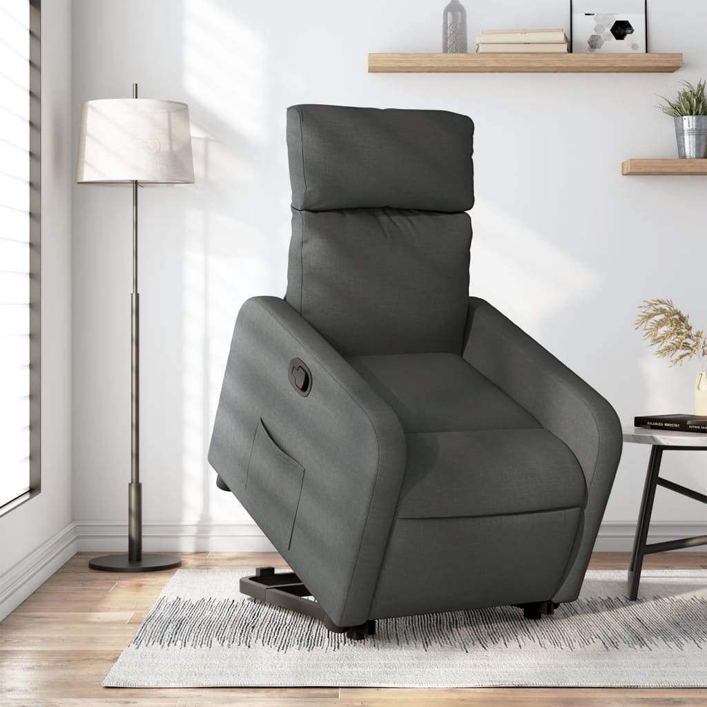 vidaXL Fauteuil inclinable Gris foncé Tissu