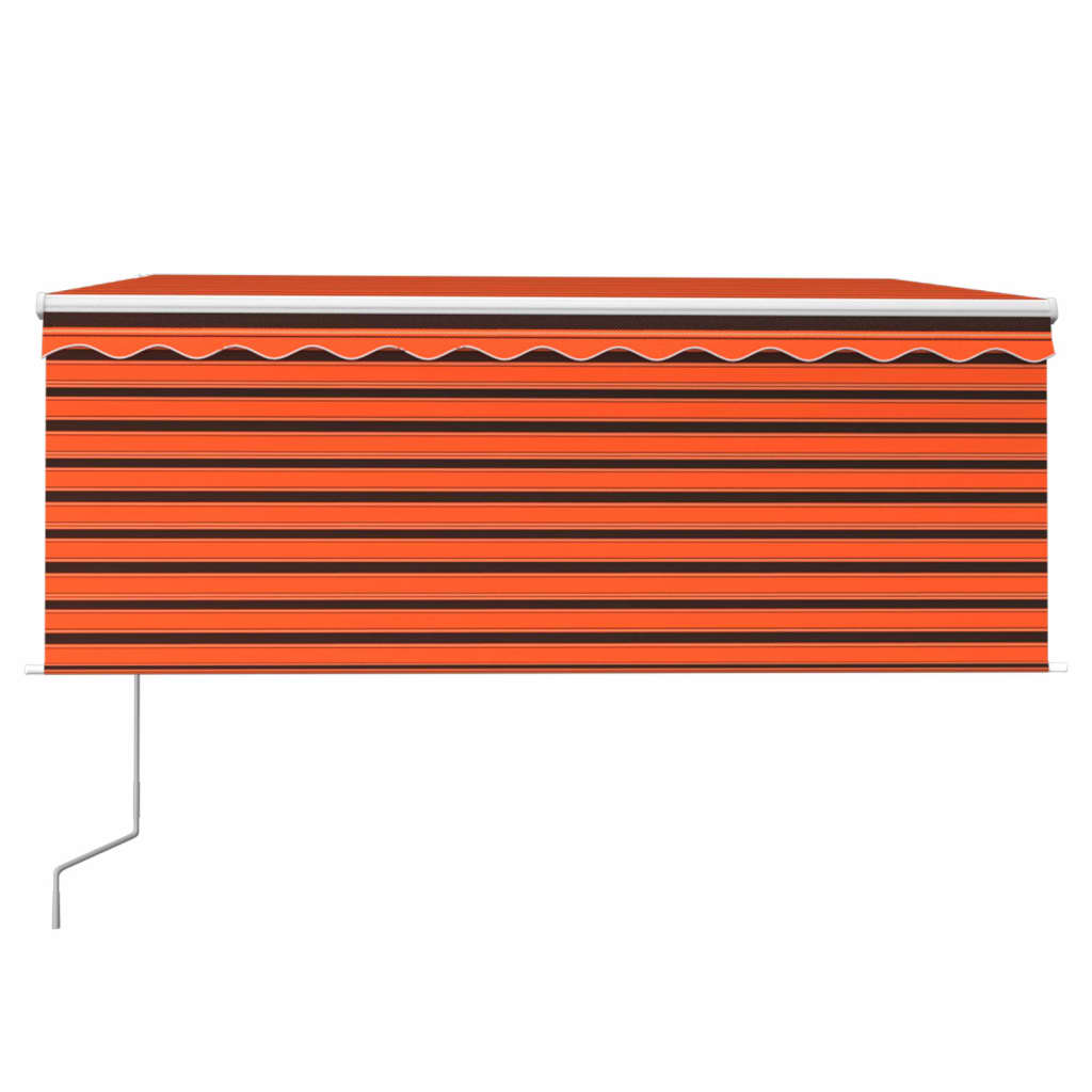 vidaXL Auvent rétractable automatique avec store 3x2,5 m Orange marron