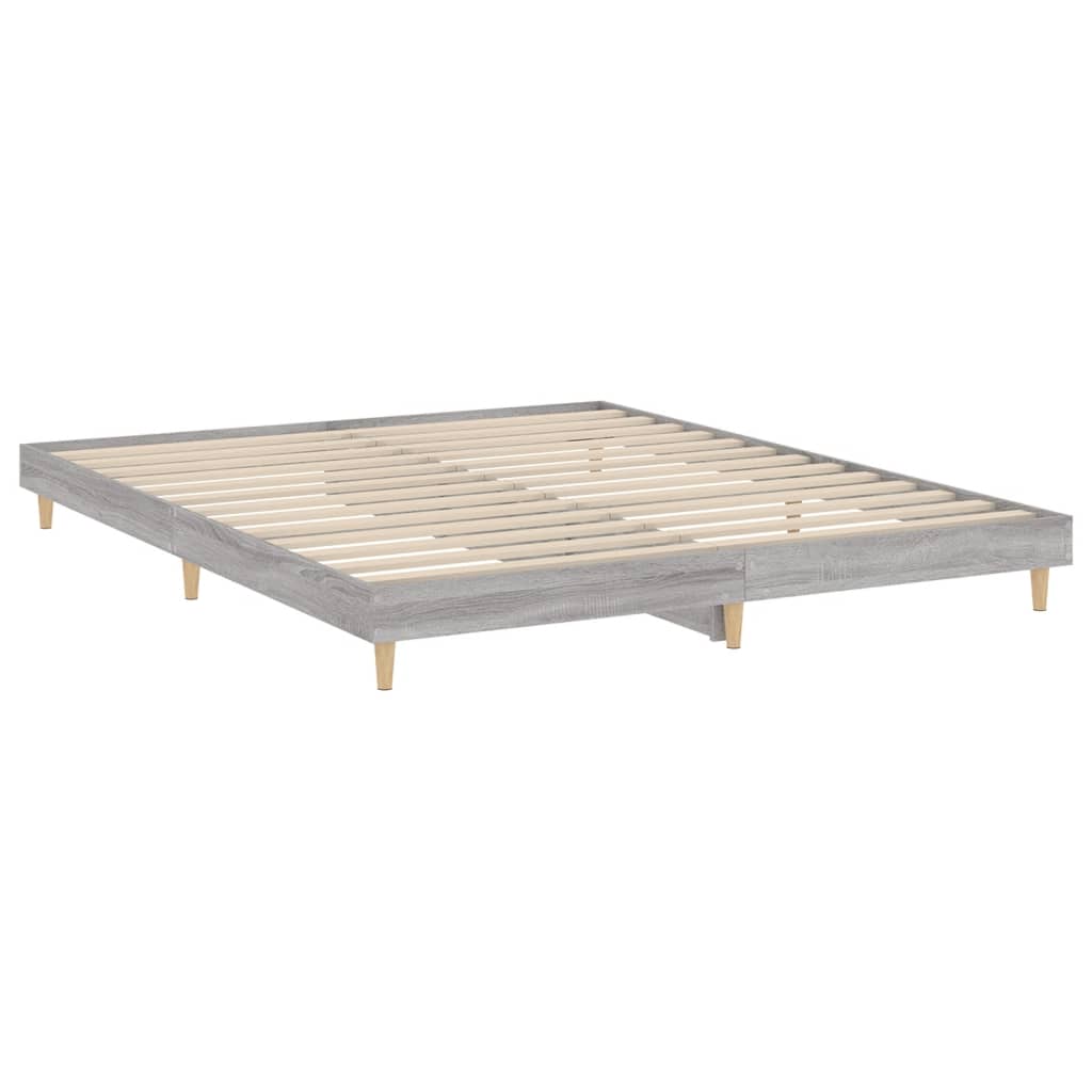 vidaXL Cadre de lit sans matelas sonoma gris 160x200cm bois ingénierie