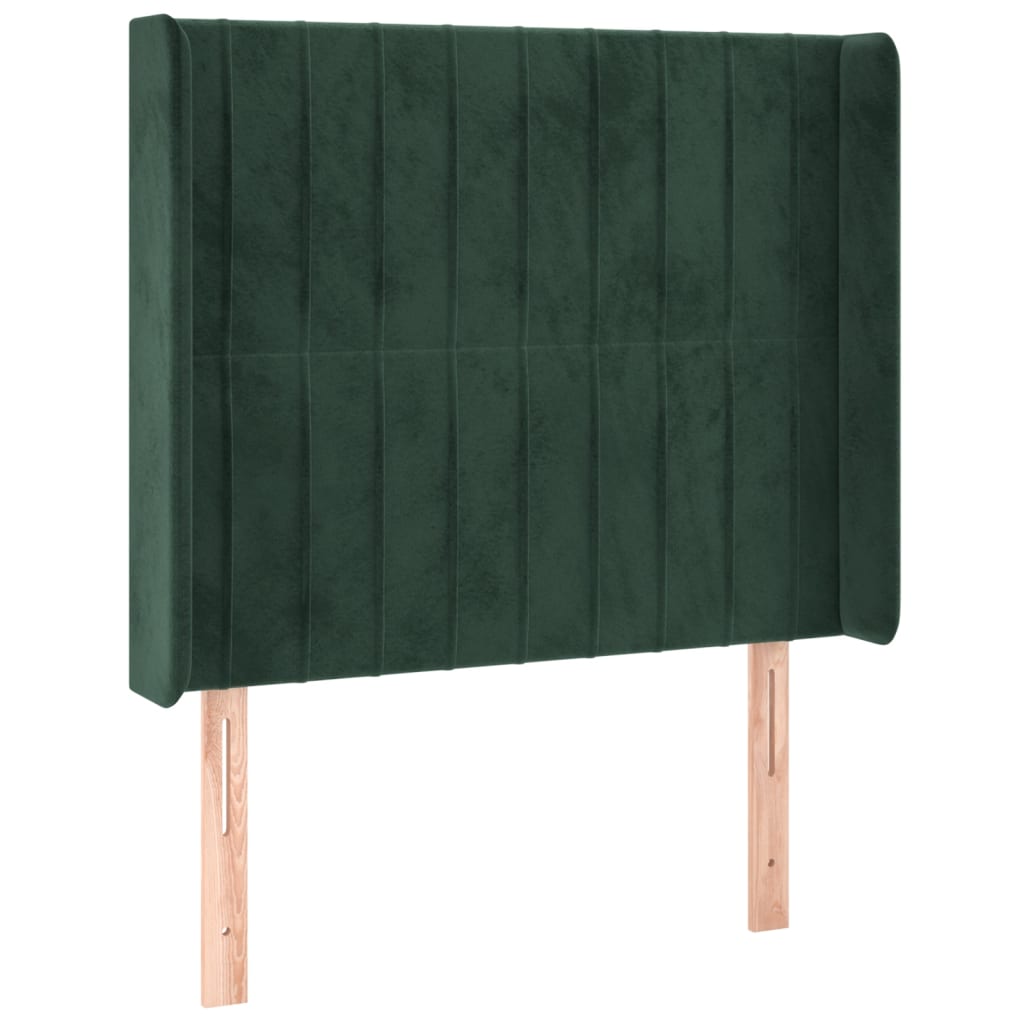 vidaXL Tête de lit à LED Vert foncé 83x16x118/128 cm Velours