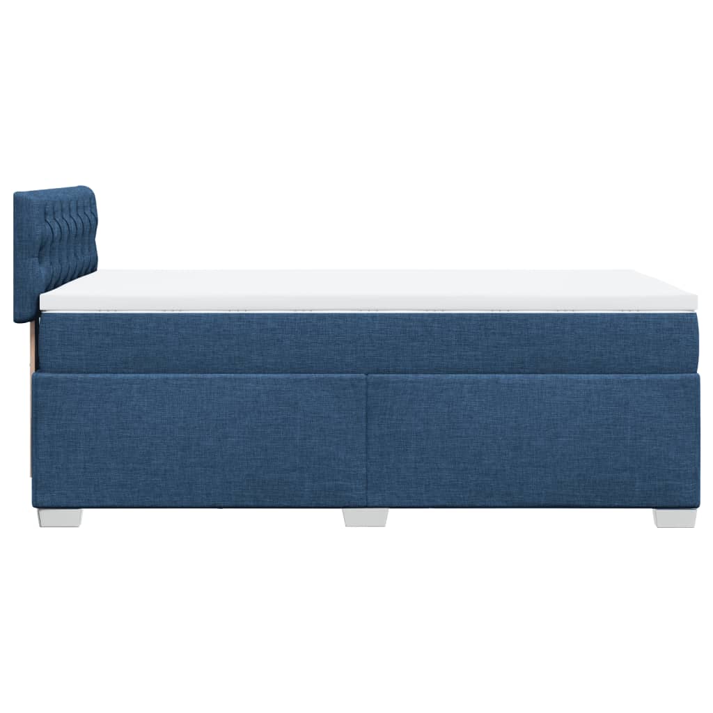 vidaXL Sommier à lattes de lit avec matelas Bleu 90x190 cm Tissu