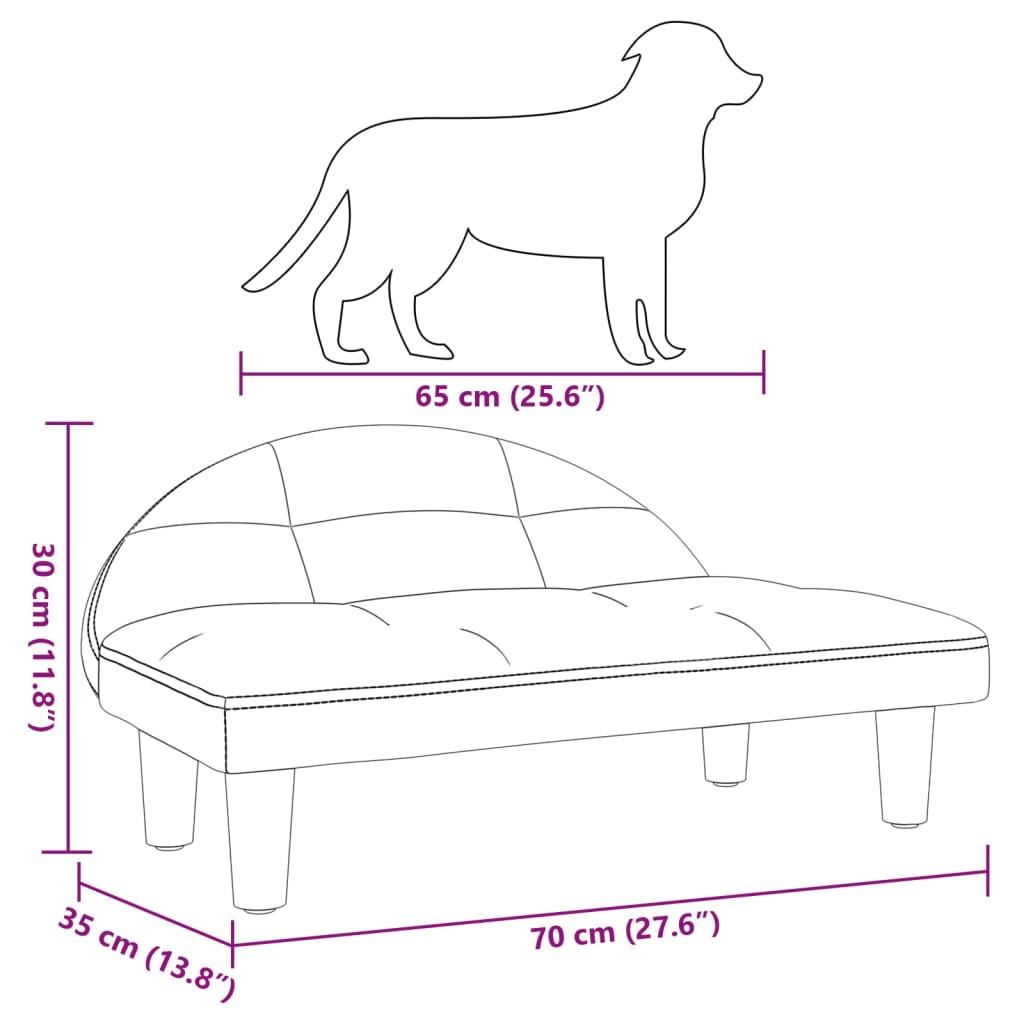 vidaXL Lit pour chien gris clair 70x52x30 cm tissu