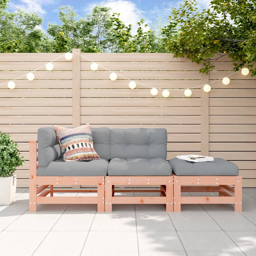 vidaXL Salon de jardin 3 pcs bois massif douglas