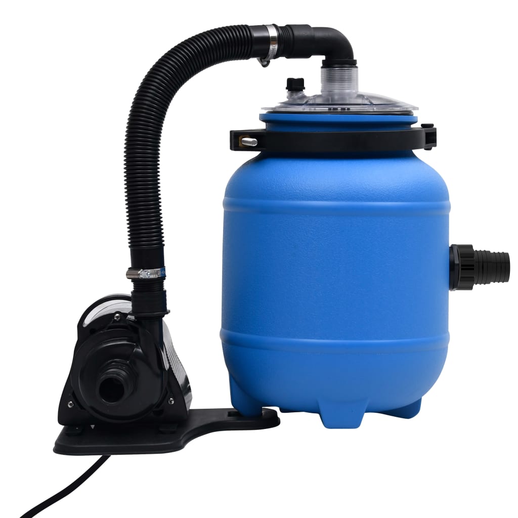vidaXL Pompe de filtration de piscine Noir et bleu 4 m³/h