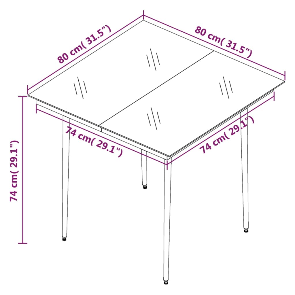 vidaXL Ensemble à manger de jardin 5 pcs Gris clair