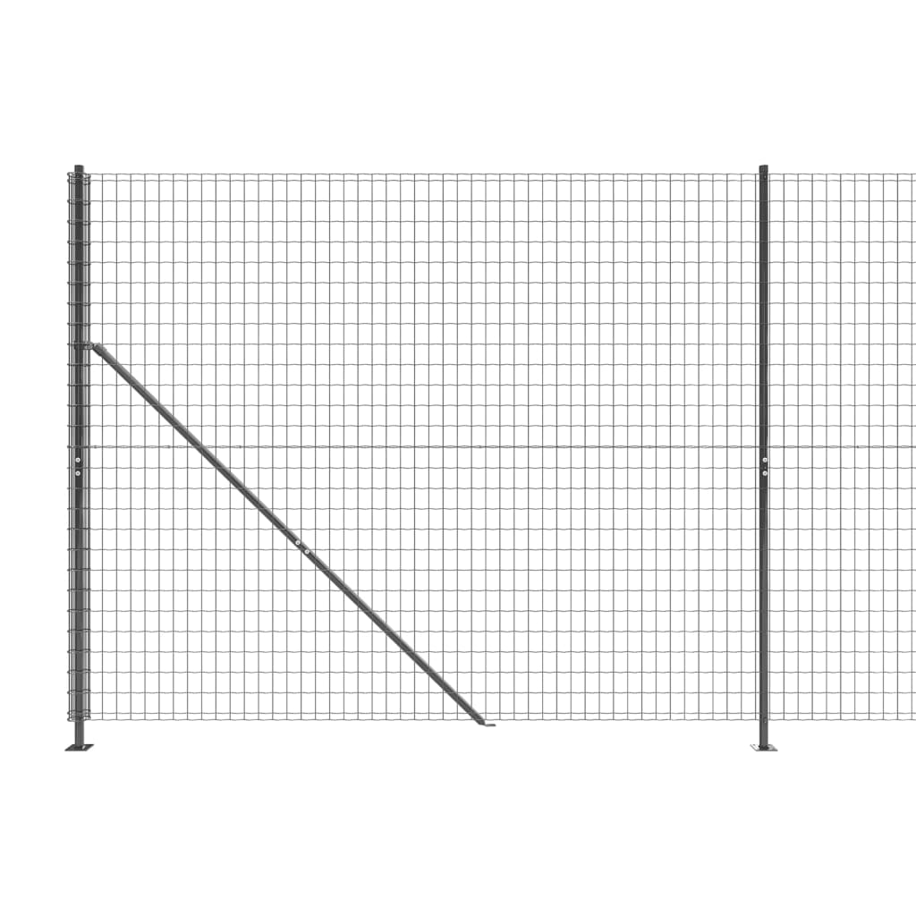 vidaXL Clôture en treillis métallique avec bride anthracite 2,2x10 m