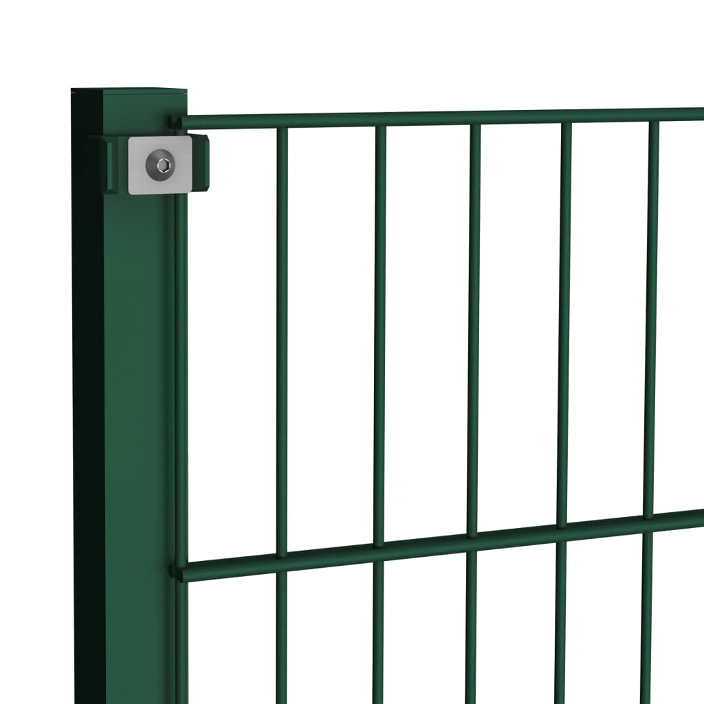 vidaXL Panneau de clôture avec poteaux Fer 8,5 x 1,2 m Vert