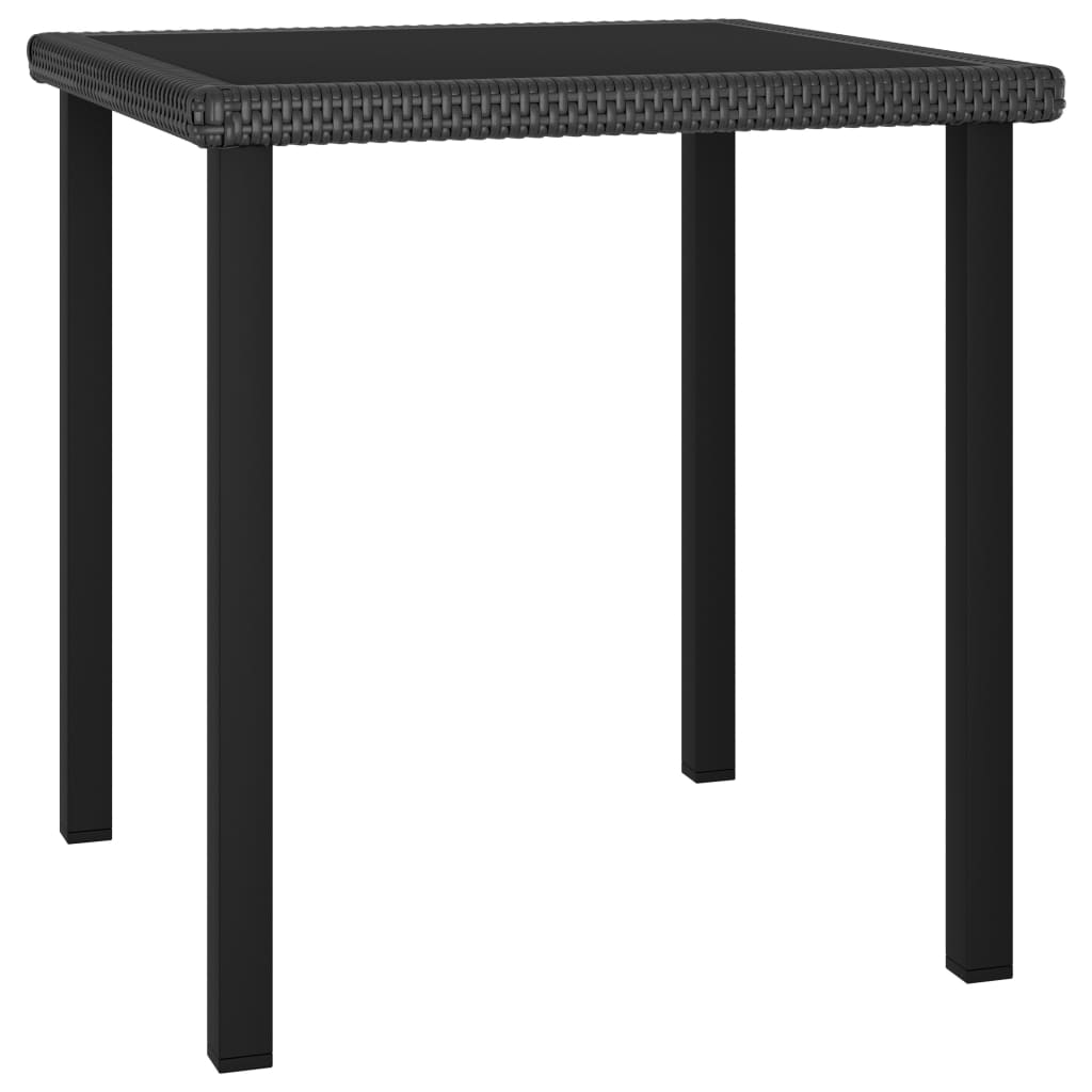 vidaXL Ensemble de salle à manger de jardin 3 pcs Résine tressée Noir