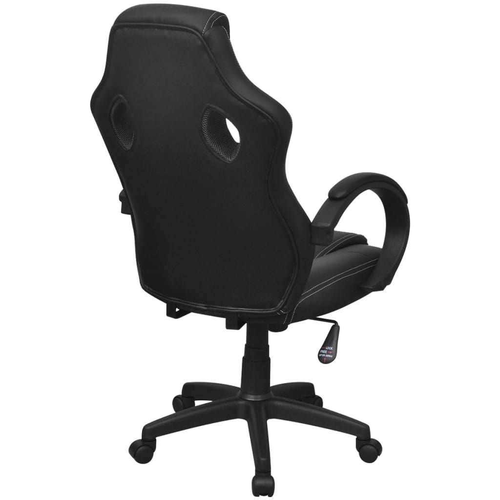 vidaXL Chaise de bureau en cuir artificiel Noir