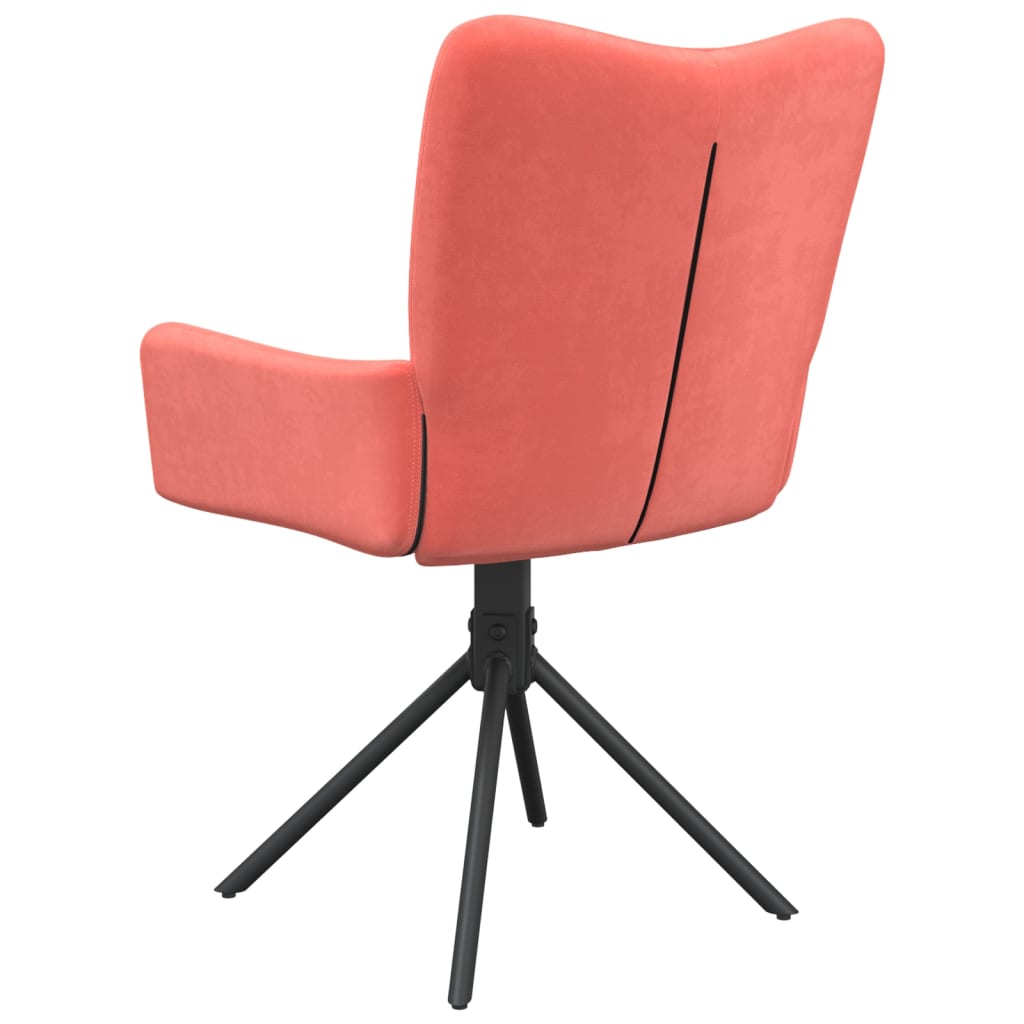 vidaXL Chaises pivotantes à manger lot de 2 Rose Velours