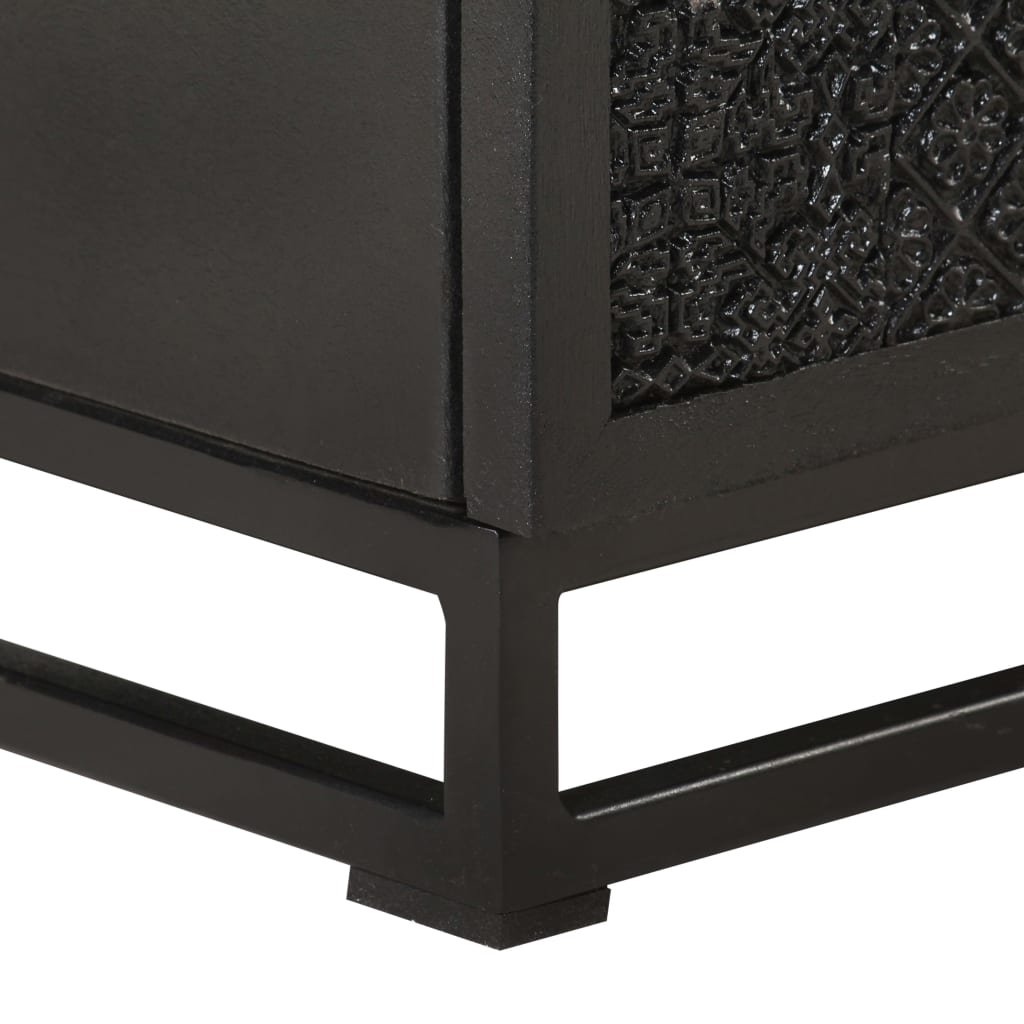 vidaXL Table de chevet Noir 40x30x50 cm Bois d'acacia et de manguier