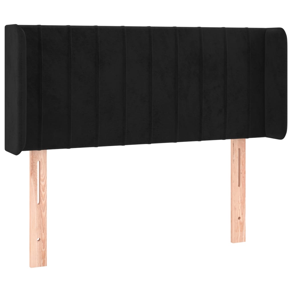 vidaXL Tête de lit avec oreilles Noir 93x16x78/88 cm Velours