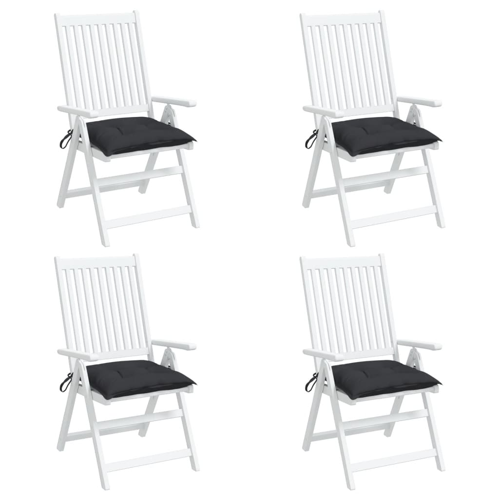 vidaXL Coussins de chaise lot de 4 noir 50x50x7 cm tissu oxford