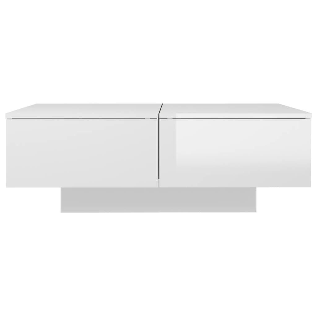 vidaXL Table basse Blanc brillant 90x60x31 cm Aggloméré